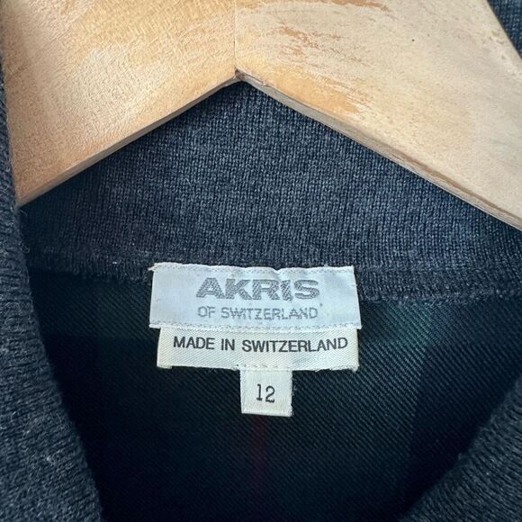 Akris of Switzerland Vintage Women’s Tartan Plaid Wool Cashmere Midi Dress - Picture 3 of 12